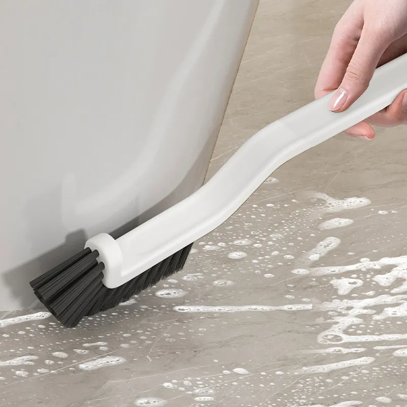 Multi-functional long narrow gap cleaning brush, hard bristle brush for cleaning corners and crevices in bathrooms, kitchens, and windows. White-5