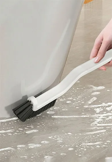 Multi-functional long narrow gap cleaning brush, hard bristle brush for cleaning corners and crevices in bathrooms, kitchens, and windows. White-3