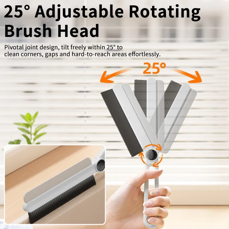 Multifunctional adjustable handle household crevice brush, stovetop brush, popular online cleaning brush with squeegee. White-2