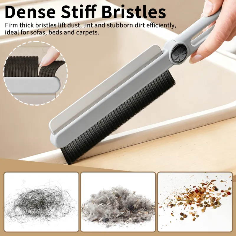 Multifunctional adjustable handle household crevice brush, stovetop brush, popular online cleaning brush with squeegee. White-3