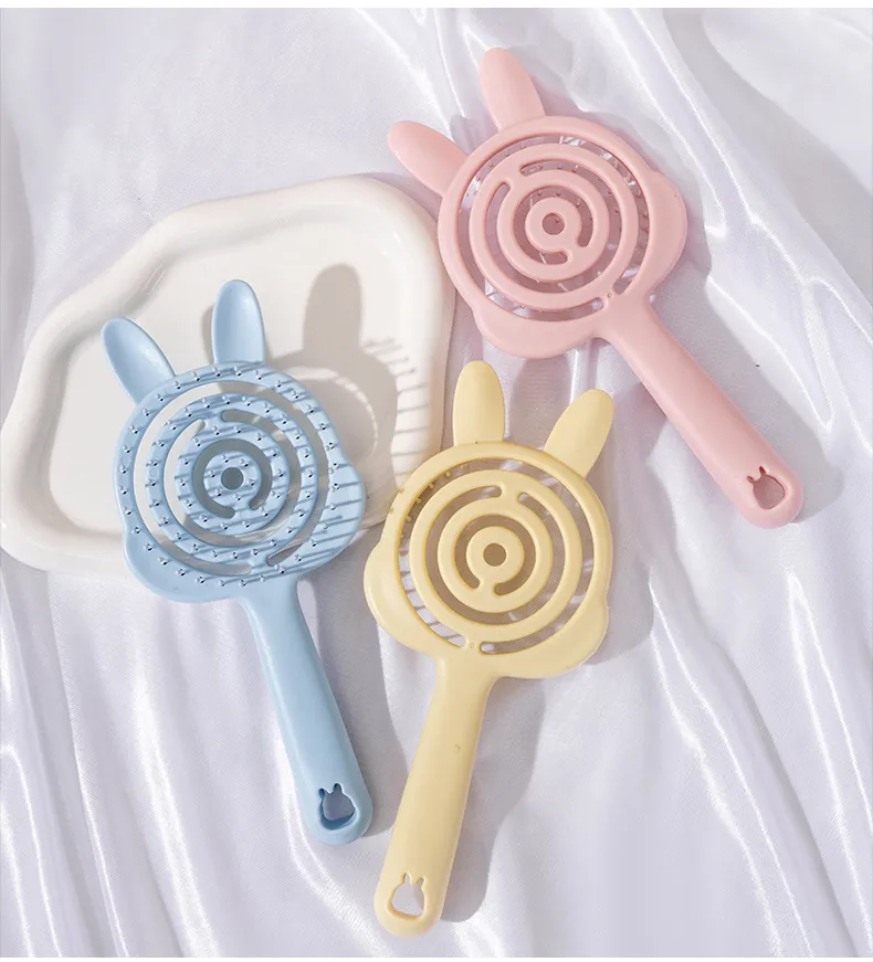 New Cartoon Ins Style Comb, Portable Hollow Design, Cat Paw-shaped Massage Soft Teeth Comb Yellow L-4