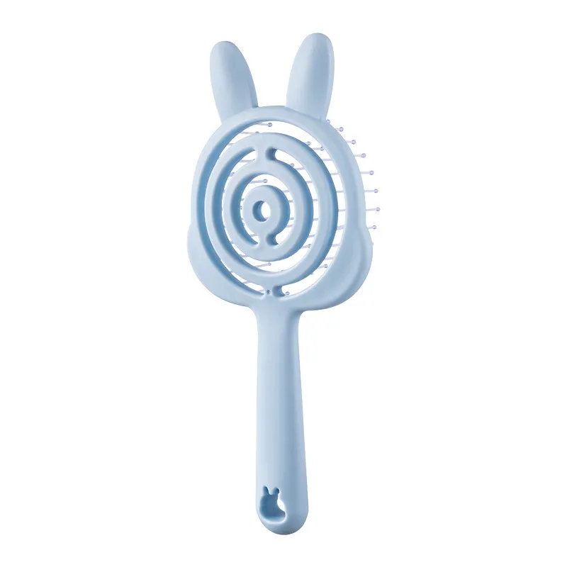 New Cartoon Ins Style Comb, Portable Hollow Design, Cat Paw-shaped Massage Soft Teeth Comb Blue