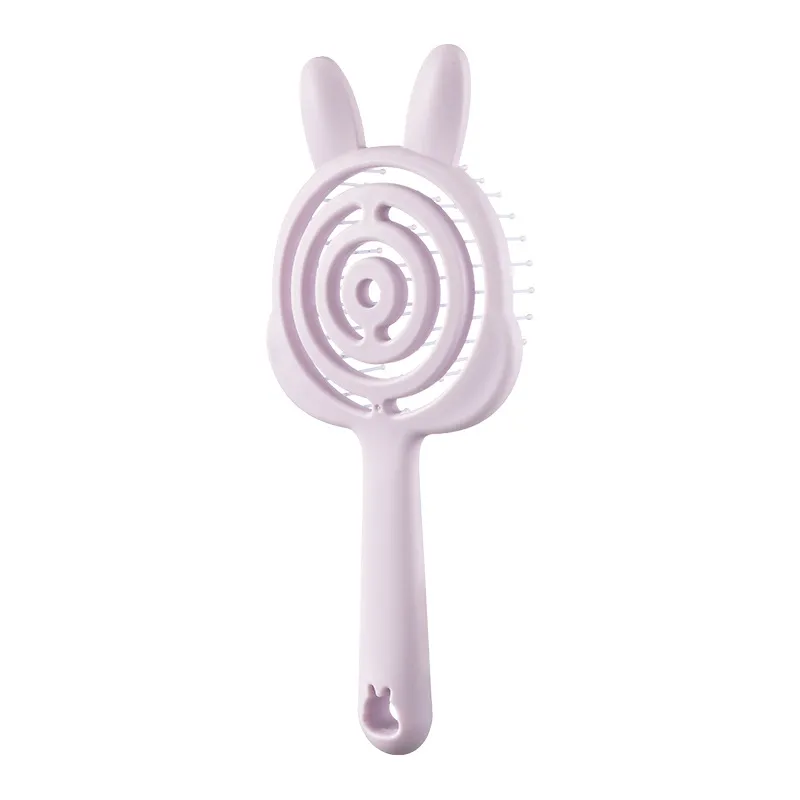 New Cartoon Ins Style Comb, Portable Hollow Design, Cat Paw-shaped Massage Soft Teeth Comb Purple