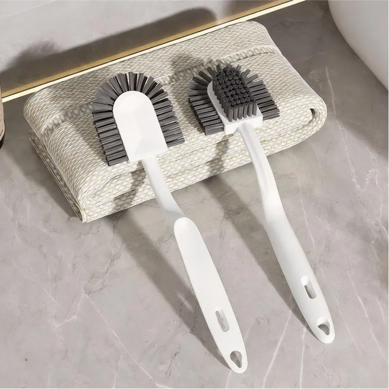 New long-handled stiff-bristle shoe cleaning brush for home use, plastic brush White-5