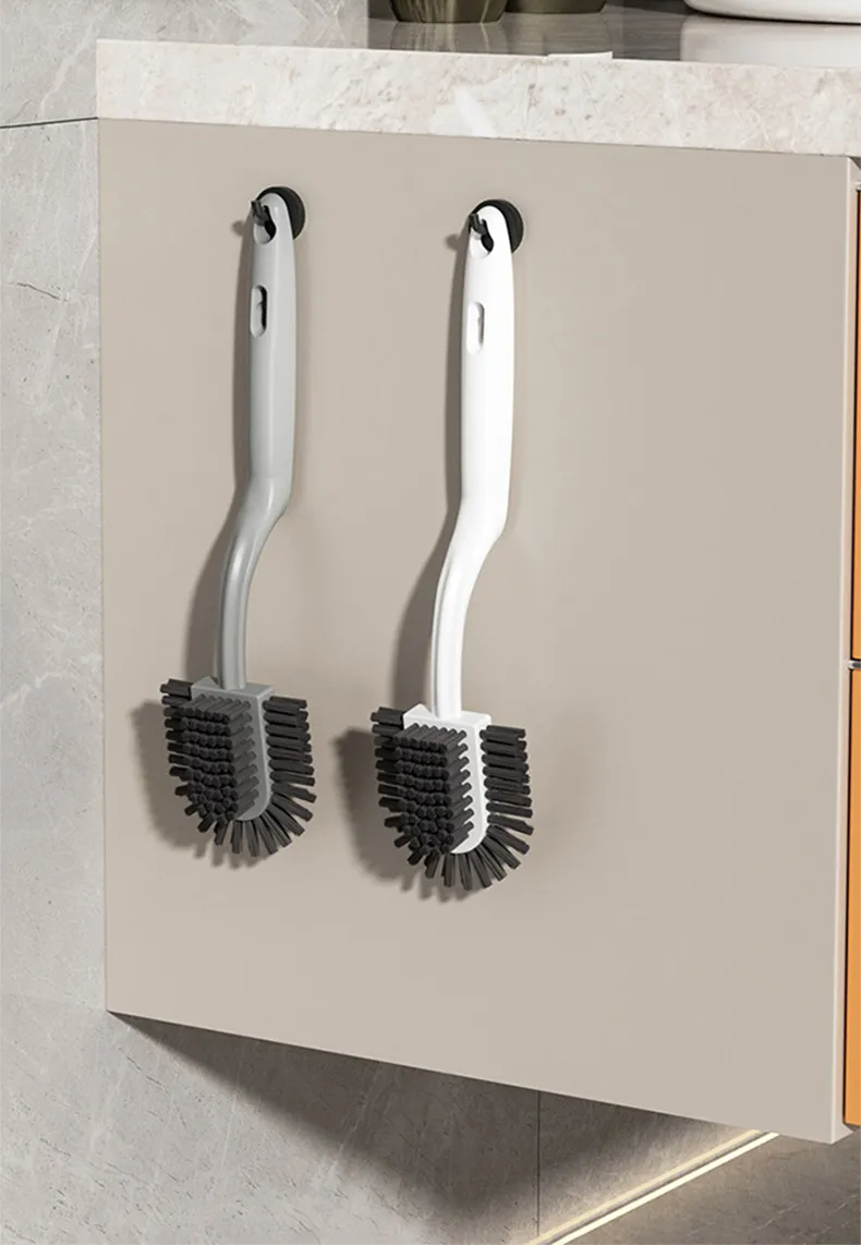 New long-handled stiff-bristle shoe cleaning brush for home use, plastic brush White-3