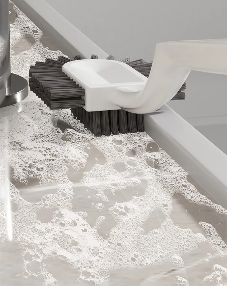 New long-handled stiff-bristle shoe cleaning brush for home use, plastic brush White-4