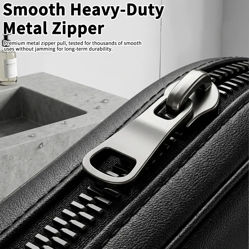 New transparent makeup bag PVC toiletry storage bag for shower, swimming, and beach, trendy PU frosted bag Black-4