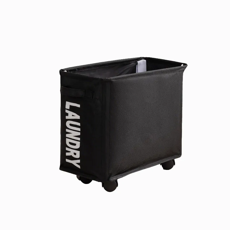 New Wheeled Storage Basket, Foldable and Portable, Large-Capacity Organizer for Home Laundry and Clothes