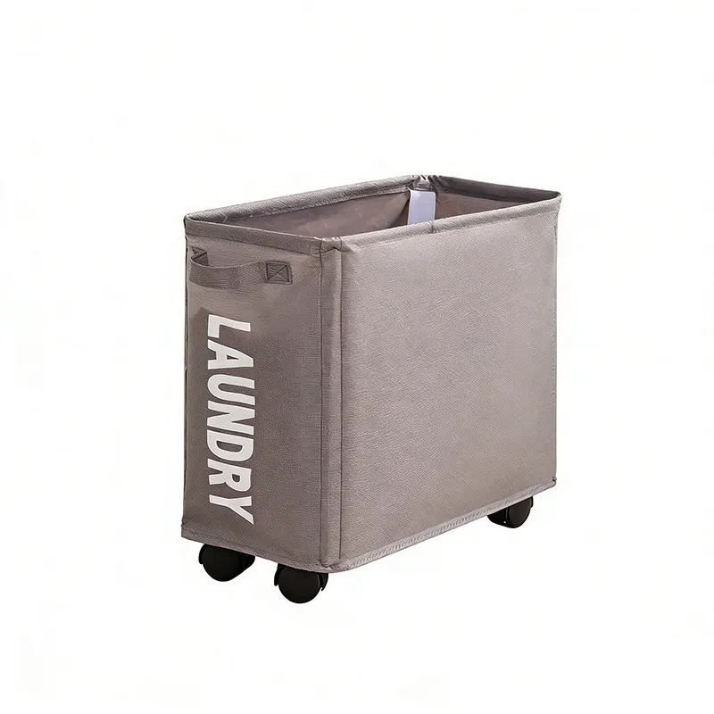 New Wheeled Storage Basket, Foldable and Portable, Large-Capacity Organizer for Home Laundry and Clothes