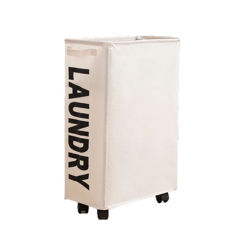 New Wheeled Storage Basket, Foldable and Portable, Large-Capacity Organizer for Home Laundry and Clothes