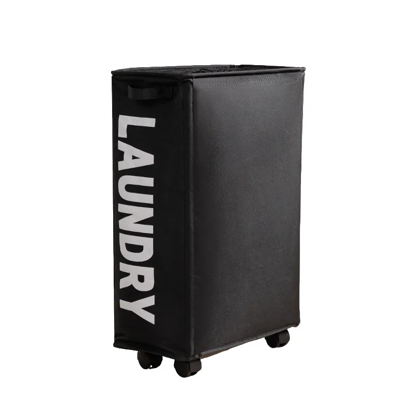 New Wheeled Storage Basket, Foldable and Portable, Large-Capacity Organizer for Home Laundry and Clothes