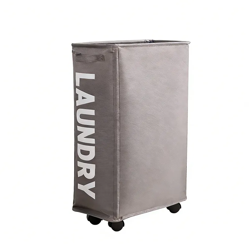 New Wheeled Storage Basket, Foldable and Portable, Large-Capacity Organizer for Home Laundry and Clothes