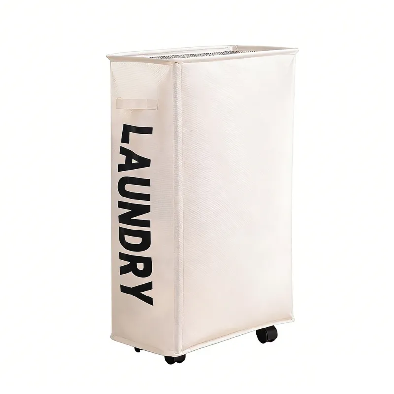 New Wheeled Storage Basket, Foldable and Portable, Large-Capacity Organizer for Home Laundry and Clothes