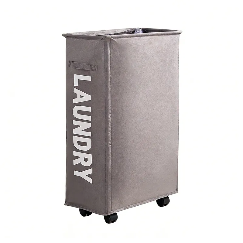 New Wheeled Storage Basket, Foldable and Portable, Large-Capacity Organizer for Home Laundry and Clothes