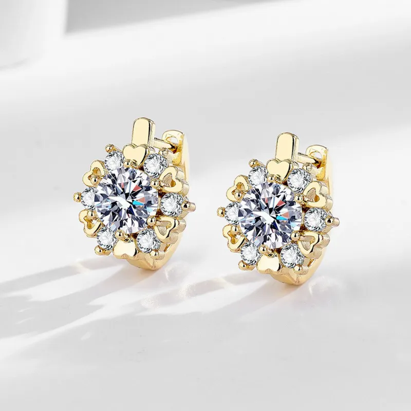 New Zircon Earrings, Copper with Real Gold Plating, Fashionable Women's Studs, Clips, Dangling Earrings, Jewelry Gold-2