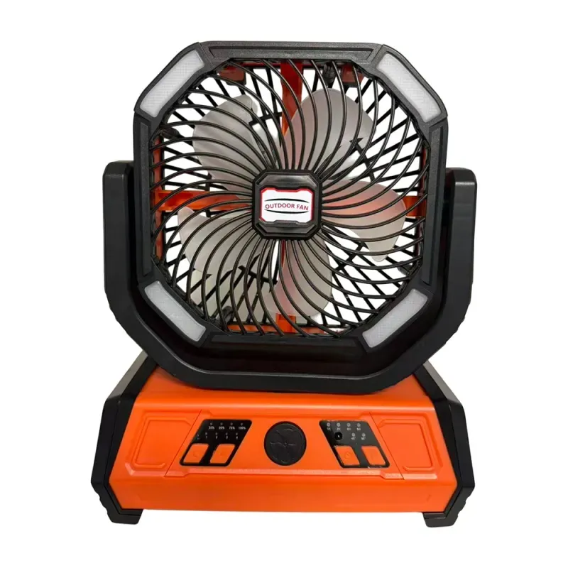 VoVoDeal X30 Outdoor Oscillating Fan with Remote Control, 6000mAh Rechargeable Camping Fan with Power Bank Feature, 3-Level LED Lantern, 4 Speeds & 360° Rotatable Hook for Tent, RV & Jobsite Orange-8