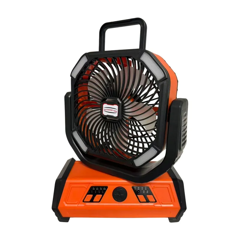 VoVoDeal X30 Outdoor Oscillating Fan with Remote Control, 6000mAh Rechargeable Camping Fan with Power Bank Feature, 3-Level LED Lantern, 4 Speeds & 360° Rotatable Hook for Tent, RV & Jobsite Orange-9