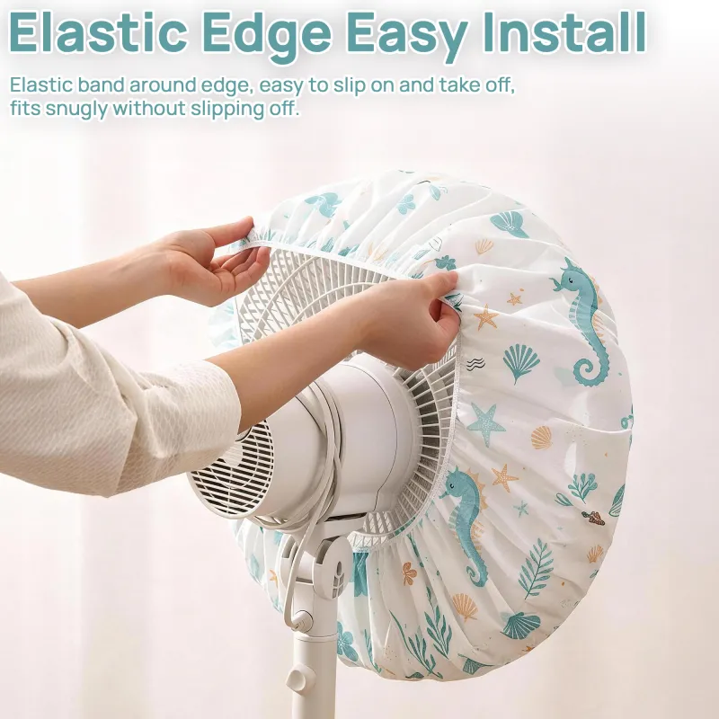 Pastoral PEVA Fan Dust Cover, Universal Protective Cover for Table Fans, Floor Fans, Washable Dust Cover Mixed-4