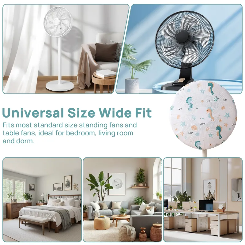Pastoral PEVA Fan Dust Cover, Universal Protective Cover for Table Fans, Floor Fans, Washable Dust Cover Mixed-6