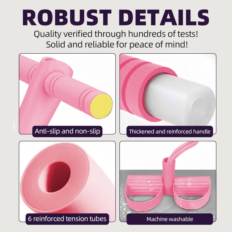 VoVoDeal Pro 6-Tube Pedal Puller - Advanced Resistance Band for Fat Burning (Pink) Purple-5