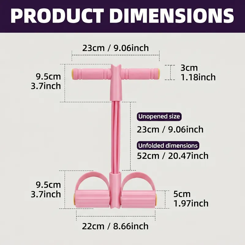 VoVoDeal Pro 6-Tube Pedal Puller - Advanced Resistance Band for Fat Burning (Pink) Purple-6
