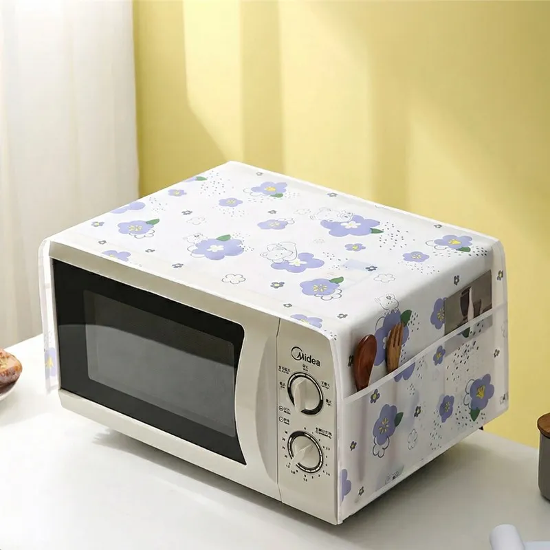 PEVA Microwave Dust Cover, Waterproof and Oil-Proof Cloth for Home Electric Oven, Extended Size for Dust Protection Mixed-4