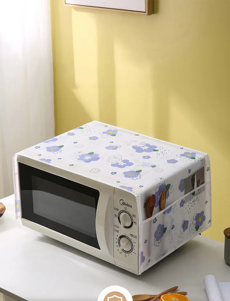 PEVA Microwave Dust Cover, Waterproof and Oil-Proof Cloth for Home Electric Oven, Extended Size for Dust Protection Mixed-1