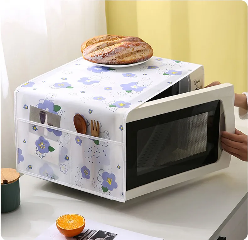 PEVA Microwave Dust Cover, Waterproof and Oil-Proof Cloth for Home Electric Oven, Extended Size for Dust Protection Mixed-4