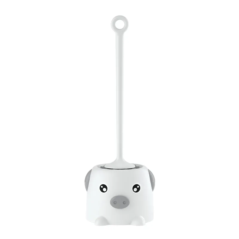 Pig-shaped toilet brush set, no dead ends, long-handled cleaning brush with base.