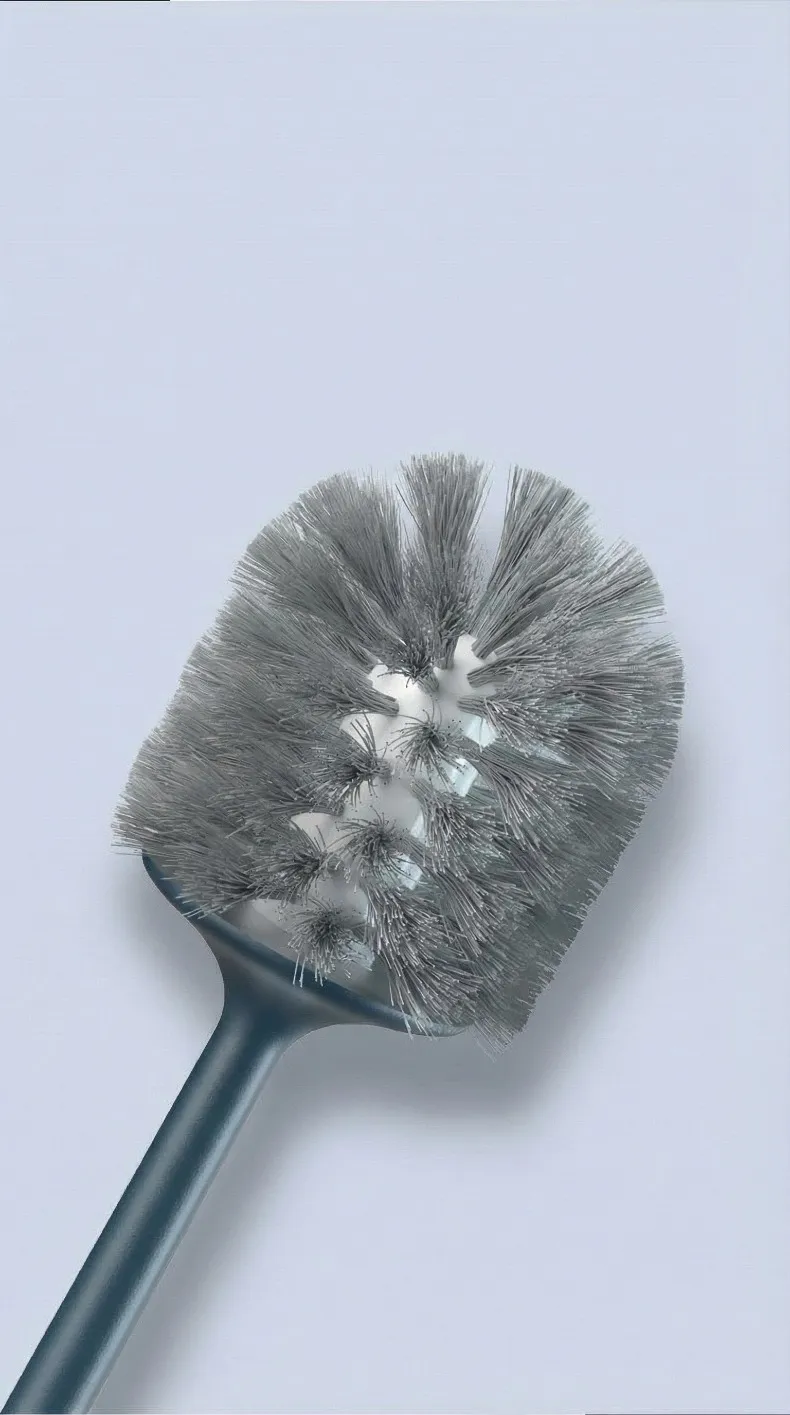 Pig-shaped toilet brush set, no dead ends, long-handled cleaning brush with base. White-2