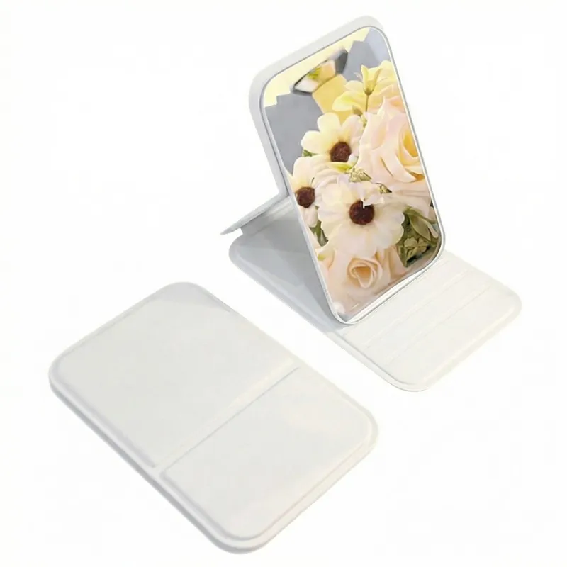 Portable folding mirror for makeup, high-definition desktop mini mirror for girls, can stand, small personal mirror