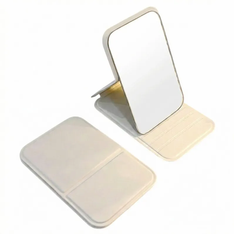 Portable folding mirror for makeup, high-definition desktop mini mirror for girls, can stand, small personal mirror