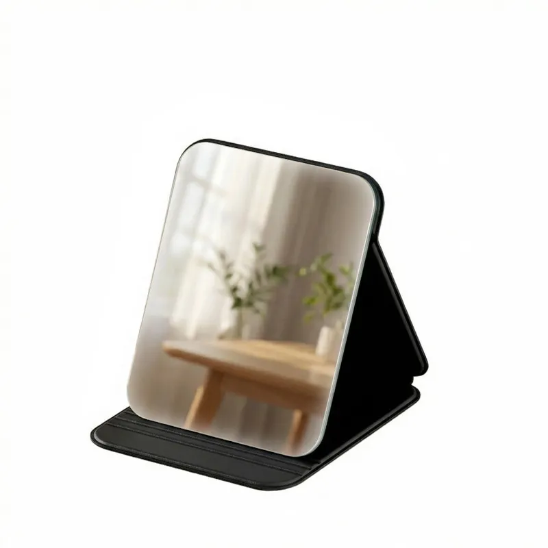 Portable folding mirror for makeup, high-definition desktop mini mirror for girls, can stand, small personal mirror