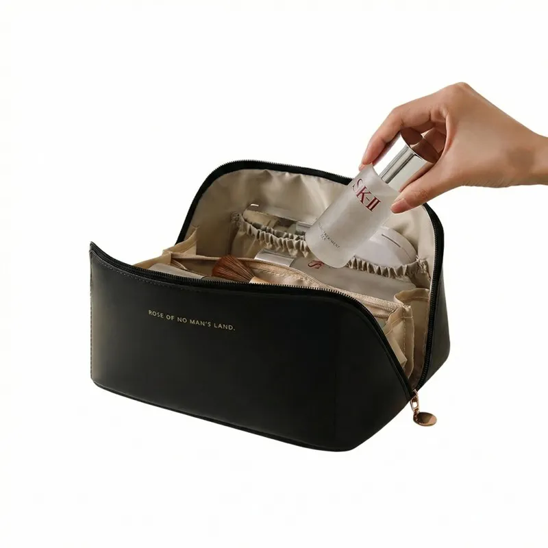 Portable Makeup Bag for Women, Ins Style Toiletry Bag, Travel Cosmetic Storage Bag, Accordion Design, Waterproof and Durable