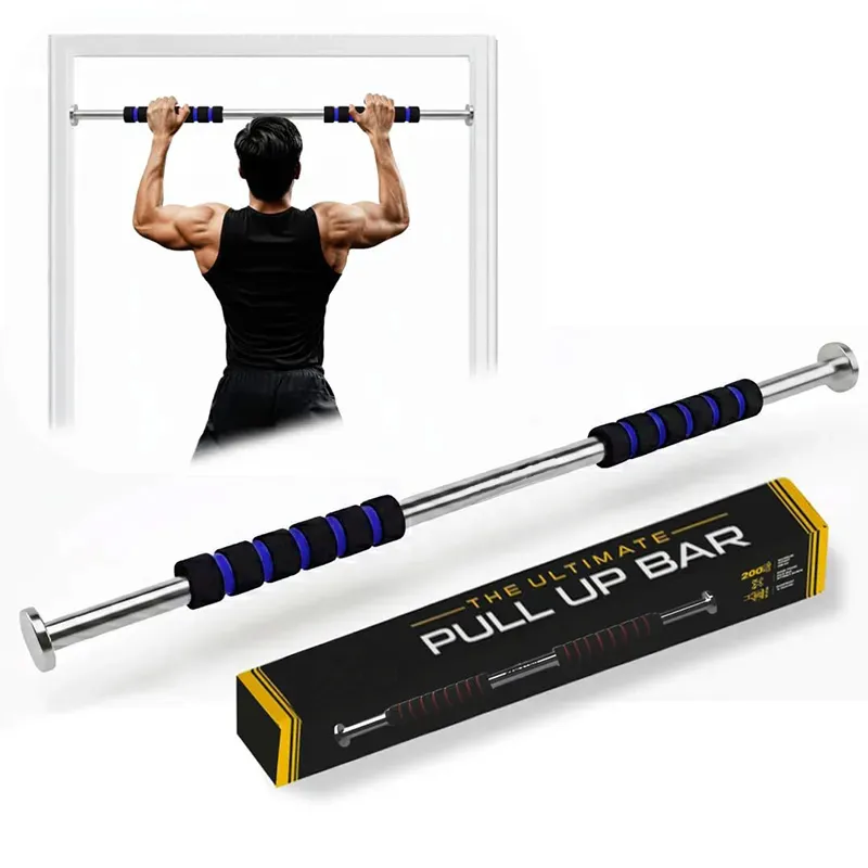 Pull Up Bars For Home Workout -Chin Up Bar Gym Accessories for Men Door Way Adjustable Hanging Rod Without Screw, Anti-skid Grip, Strength Training Exercise Bar Blue-2