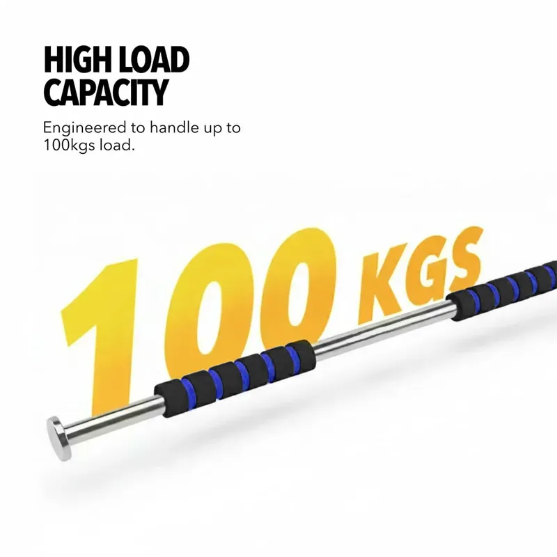 VoVoDeal Pro Chrome Pull-Up Bar - Heavy-Duty 100kg Load Adjustable Doorway Bar Blue-5