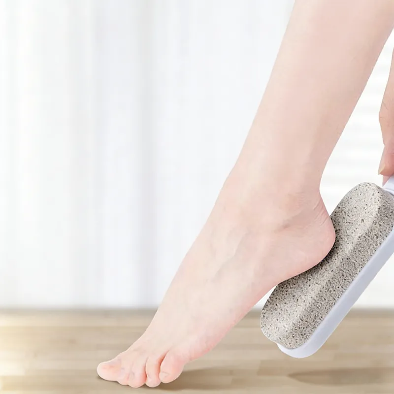 Pumice stone foot file for removing dead skin, calluses, and rough skin; foot scrub, foot file for soles and heels. White-5