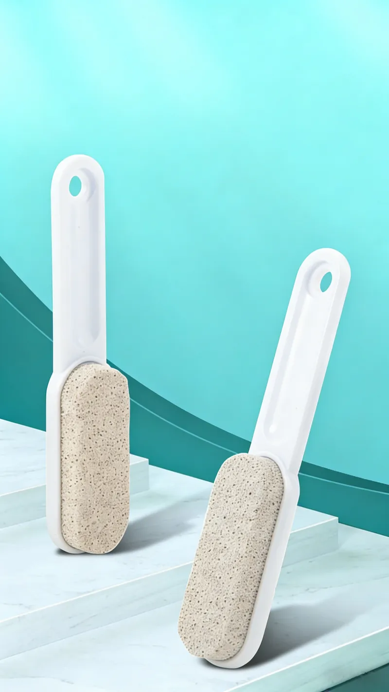 Pumice stone foot file for removing dead skin, calluses, and rough skin; foot scrub, foot file for soles and heels. White-1