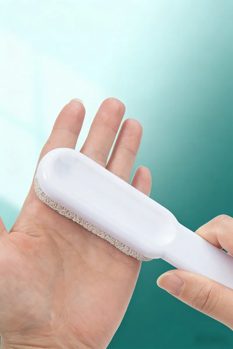 Pumice stone foot file for removing dead skin, calluses, and rough skin; foot scrub, foot file for soles and heels. White-2