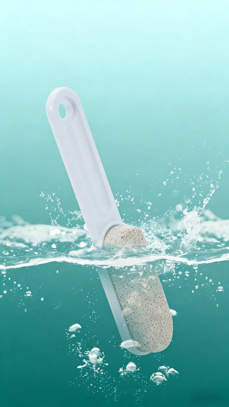 Pumice stone foot file for removing dead skin, calluses, and rough skin; foot scrub, foot file for soles and heels. White-3