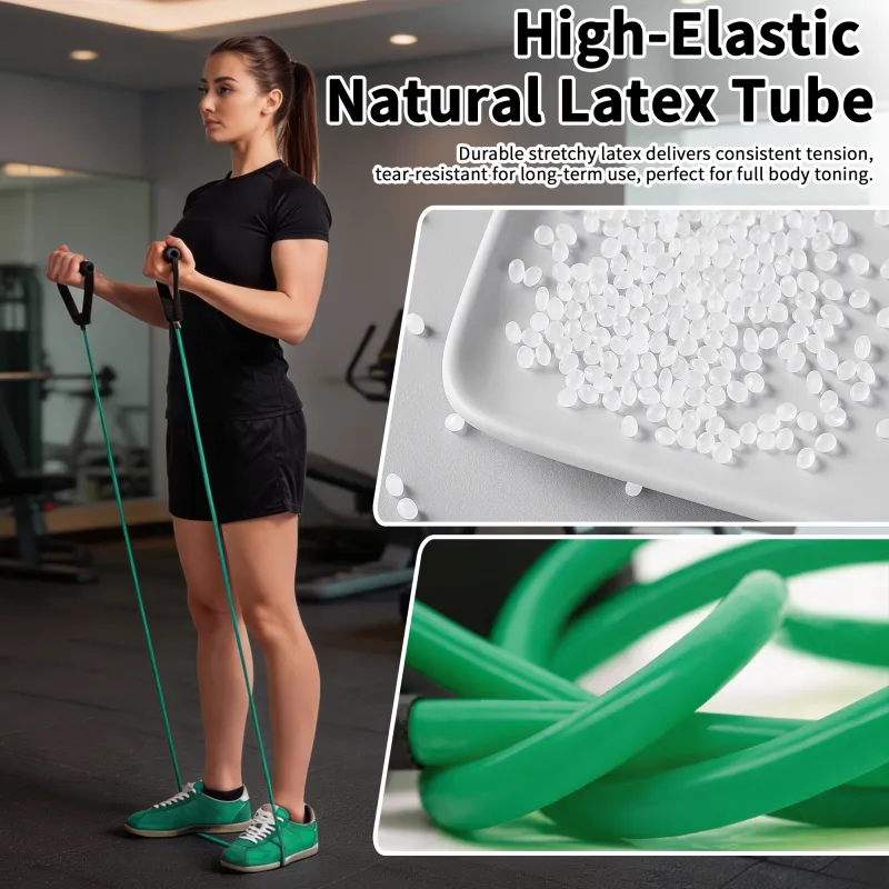 VoVoDeal Single Toning Resistance Tube - 20lbs Elastic Band for Muscle Building & Home Gym Green-2