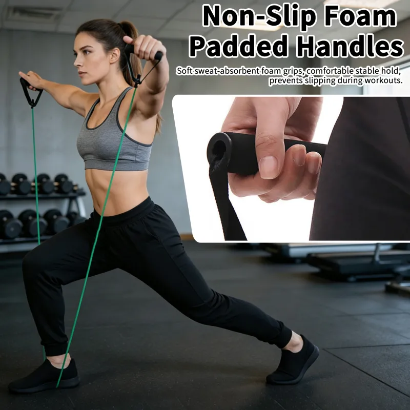 VoVoDeal Single Toning Resistance Tube - 20lbs Elastic Band for Muscle Building & Home Gym Green-3