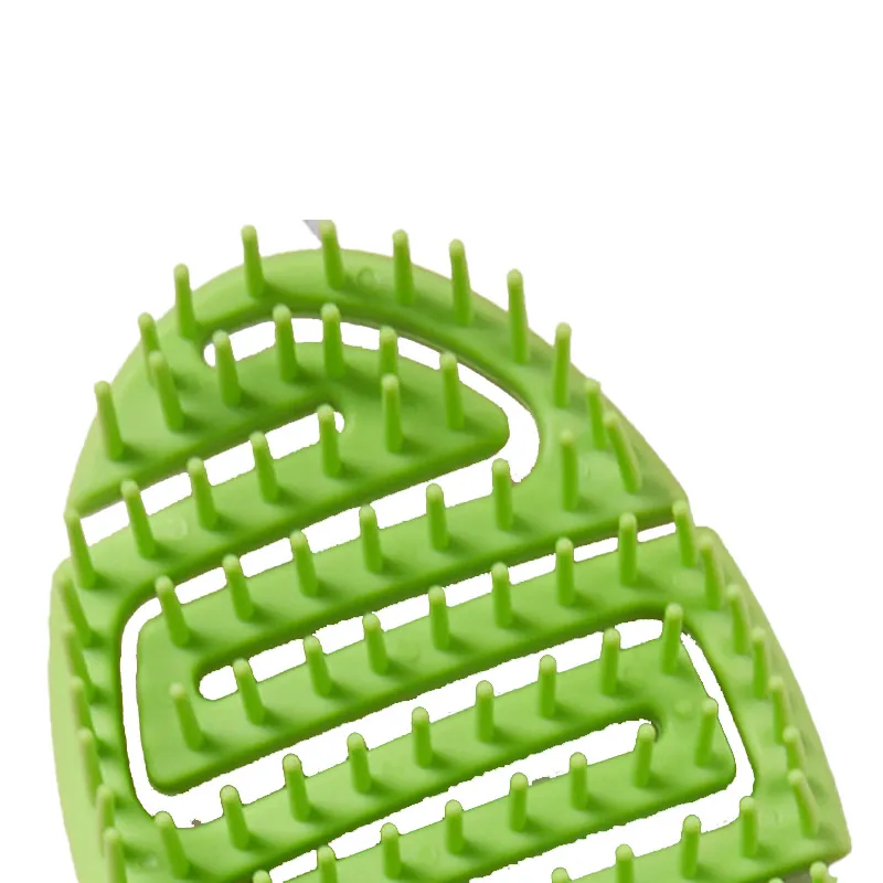 Retro Pompadour Hollow Hair Styling Comb Dual-Use Wet and Dry Massage Bone Comb Curved Large Comb Green