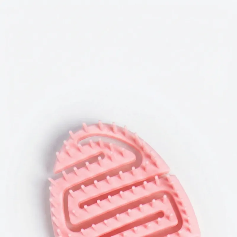 Retro Pompadour Hollow Hair Styling Comb Dual-Use Wet and Dry Massage Bone Comb Curved Large Comb Pink