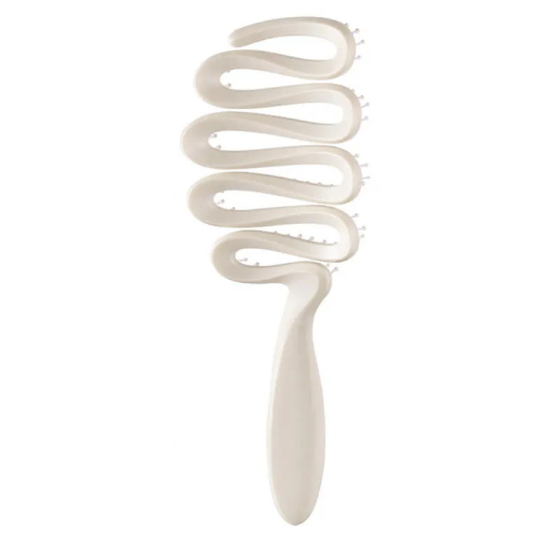 Ribbon-shaped hollow massage comb for women, scalp massaging comb, meridian comb, tangle-free smooth hair care comb, rib-style comb
