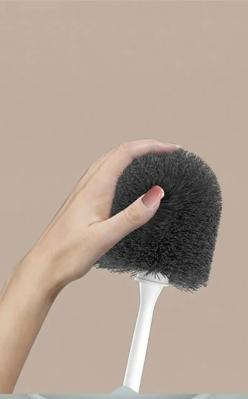 Round Ball No-Dead-Angle Toilet Brush for Home Use White-2
