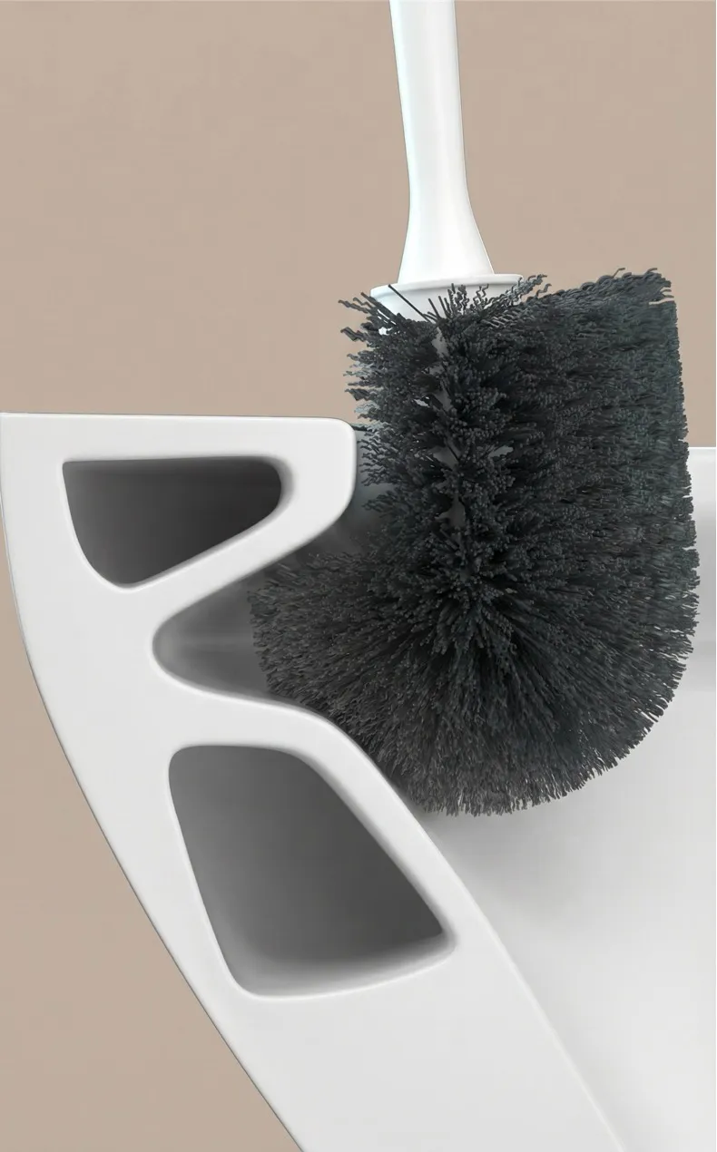 Round Ball No-Dead-Angle Toilet Brush for Home Use White-4
