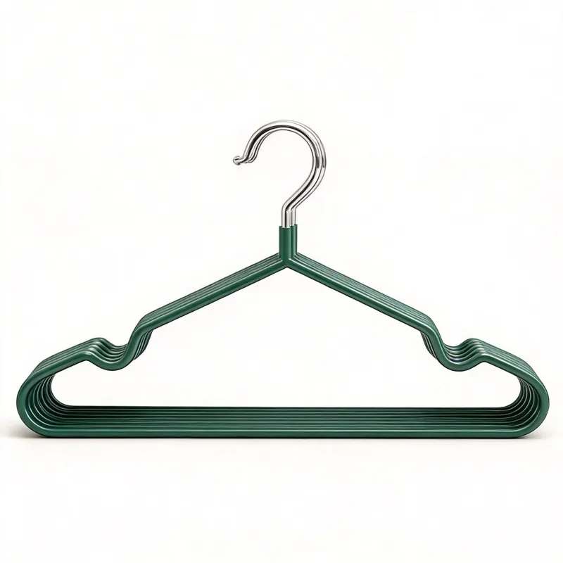 Rubber Coated Metal Suit Coat Hangers 12 Pack, Heavy Duty Clothes Hanger with Chrome and Black Friction, Metal Shirt Jacket Hanger with Round Notches for Dress