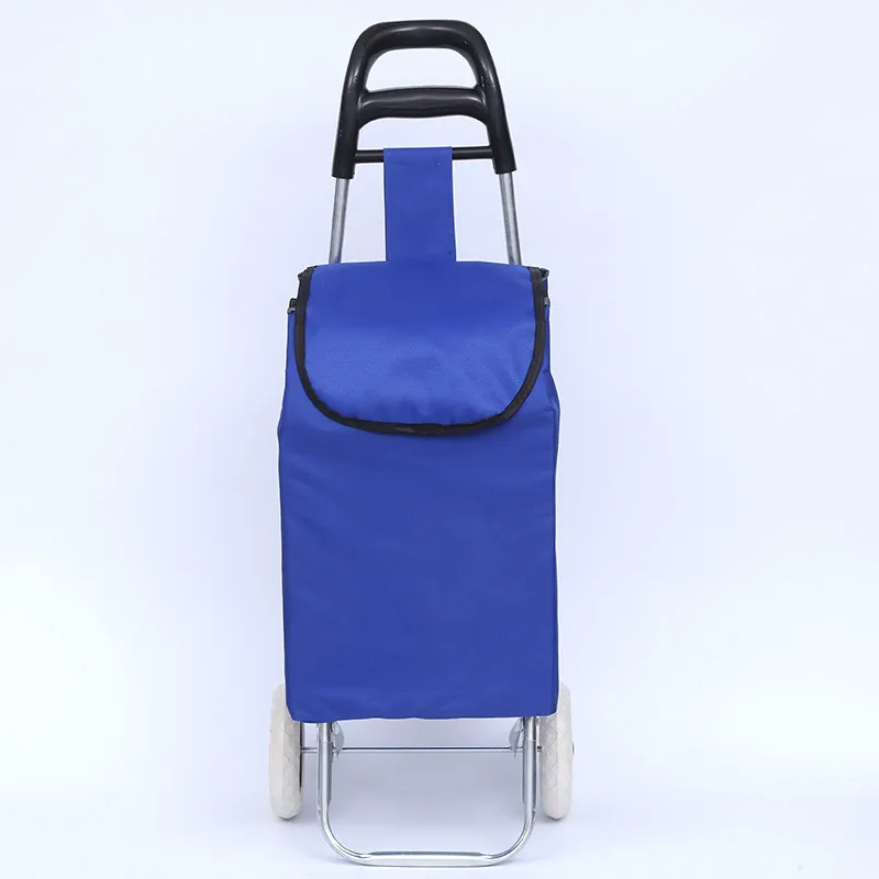 Shopping Cart Shopping Carry Shopping Trolley, Removable Bag, Folding Shopping Cart with Wheels Large and Lightweight Shopping Trolley (Blue)