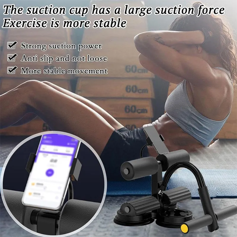 VoVoDeal Dual-Suction Sit-Up Assistant - Professional Core Trainer with Resistance Band Black-4